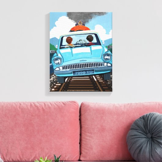 Ron & HARRY POTTER™ in vliegende auto naar HOGWART Canvas Afdruk (Insitu (Woonkamer))