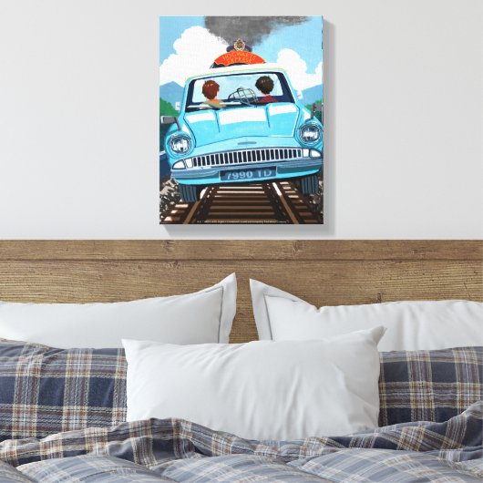 Ron & HARRY POTTER™ in vliegende auto naar HOGWART Canvas Afdruk (Insitu (Slaapkamer))