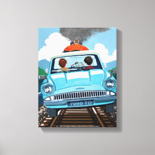 Ron & HARRY POTTER™ in vliegende auto naar HOGWART Canvas Afdruk