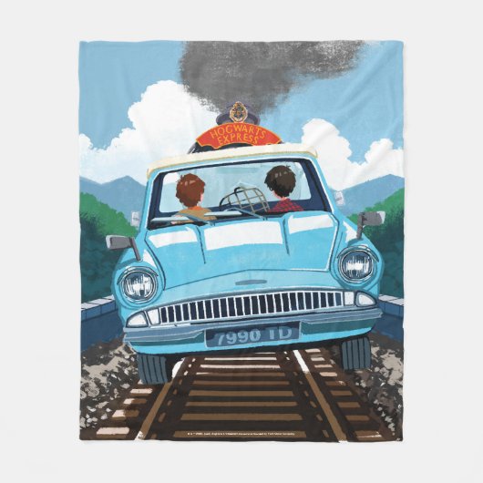 Ron & HARRY POTTER™ in vliegende auto naar HOGWART Fleece Deken (Voorkant)