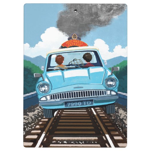 Ron & HARRY POTTER™ in vliegende auto naar HOGWART Klembord (Achterkant)