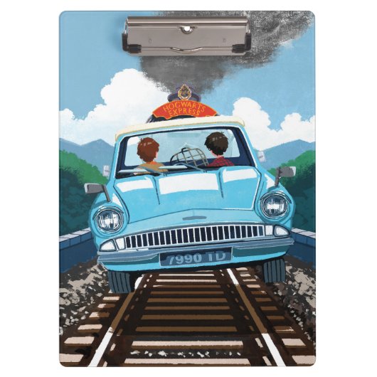 Ron & HARRY POTTER™ in vliegende auto naar HOGWART Klembord (Voorkant)