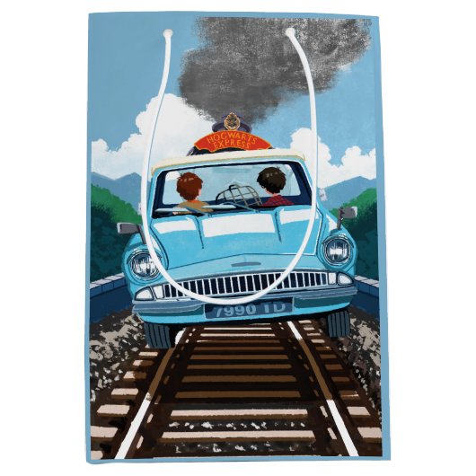 Ron & HARRY POTTER™ in vliegende auto naar HOGWART Medium Cadeauzakje (Voorkant)