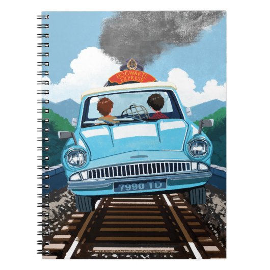 Ron & HARRY POTTER™ in vliegende auto naar HOGWART Notitieboek (Voorkant)