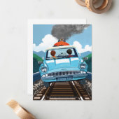 Ron & HARRY POTTER™ in vliegende auto naar HOGWART Notitiekaartje (Voorkant / Achterkant in situ)