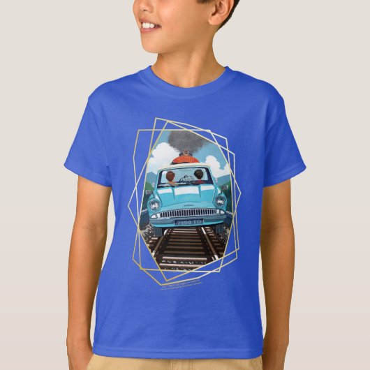 Ron & HARRY POTTER™ in vliegende auto naar HOGWART T-shirt (Voorkant)