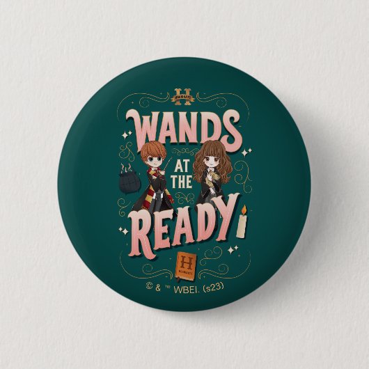 Ron & Hermelien Wands bij de Klaar Ronde Button 5,7 Cm (Voorkant)