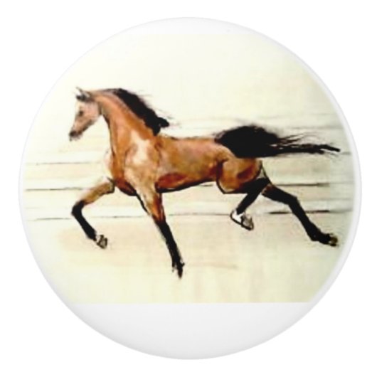 Ron Hevener Arabian horse Nahgwa Keramische Knop (Voorkant)