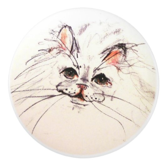 Ron Hevener Cat Keramische Knop (Voorkant)