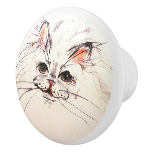 Ron Hevener Cat Keramische Knop (Rechts)