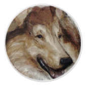 Ron Hevener Collie Dog Keramische Knop (Voorkant)