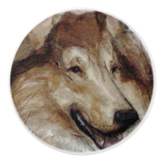 Ron Hevener Collie Dog Keramische Knop (Voorkant)