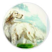 Ron Hevener English Setter Doorknop,deur,meubelen Keramische Knop (Voorkant)
