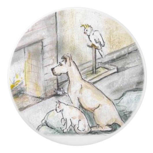 Ron Hevener Familietijd Keramische Knop (Voorkant)