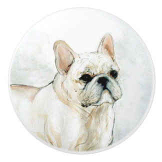 Ron Hevener French Bulldog Keramische Knop