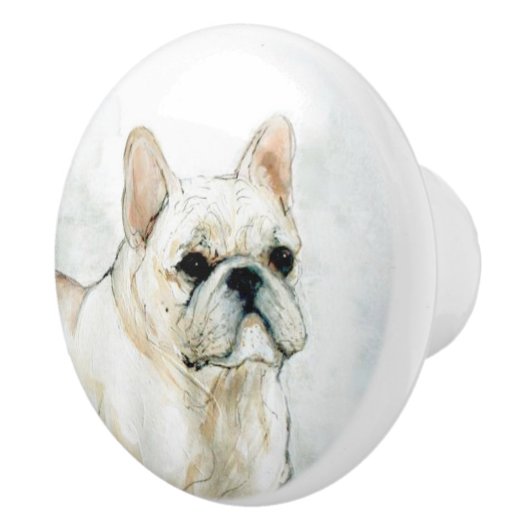 Ron Hevener French Bulldog Keramische Knop (Rechts)