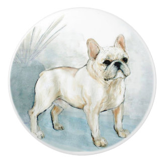 Ron Hevener French Bulldog Keramische Knop