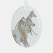 Ron Hevener Gladde Collie Ornament (Voorkant links)