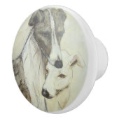 Ron Hevener Greyhound Dogs Keramische Knop (Rechts)