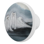 Ron Hevener Maltese Dog Keramische Knop (Rechts)