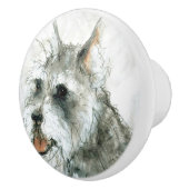 Ron Hevener Schnauzer Dog Keramische Knop (Rechts)