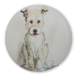 Ron Hevener Scruff Puppy Keramische Knop