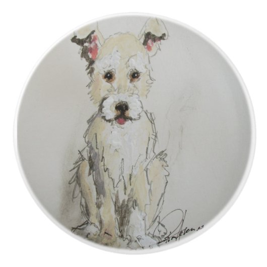 Ron Hevener Scruff Puppy Keramische Knop (Voorkant)