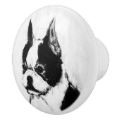 Ron Hevener Touch of Class Boston Terrier Keramische Knop (Rechts)