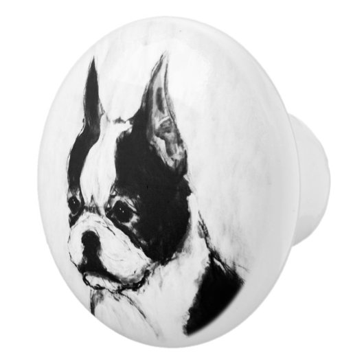 Ron Hevener Touch of Class Boston Terrier Keramische Knop (Rechts)