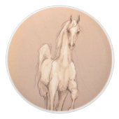 Ron Hevener White Stallion Keramische Knop (Voorkant)