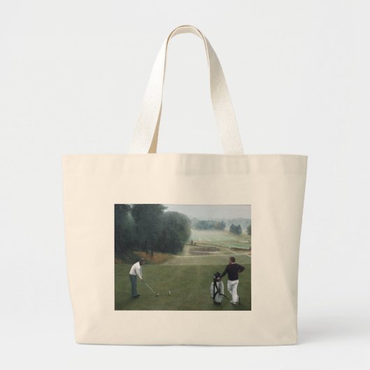 Ron McGill Golfing Oil Painting 1 Grote Tote Bag (Voorkant)