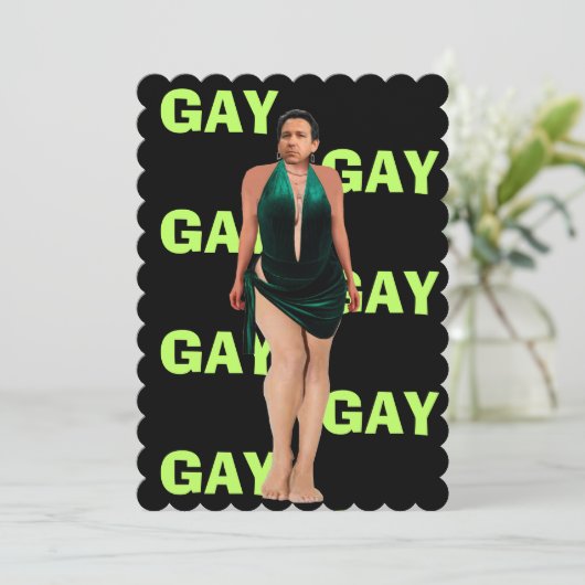 Ron niet zeggen gay deSantis in drag Notecard Feestdagenkaart (Staand voorkant)