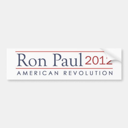 Ron Paul 2012 Amerikaanse Revolutie Bumpersticker (Voorkant)