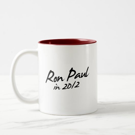 RON PAUL 2012-autograaf Tweekleurige Koffiemok (Links)