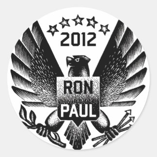 Ron Paul 2012 Black Eagle Ronde Sticker