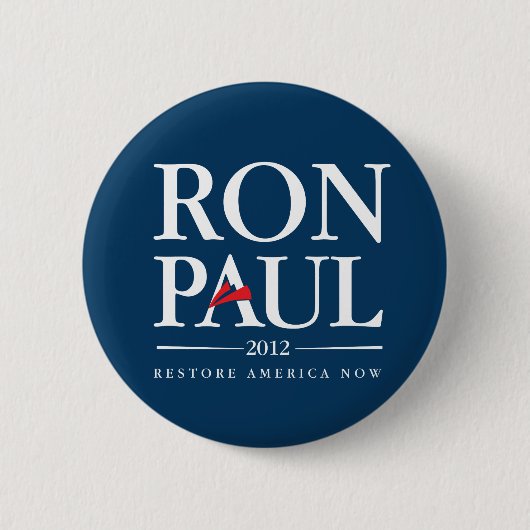 Ron Paul 2012 (blauw) Ronde Button 5,7 Cm (Voorkant)