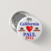 Ron Paul 2012 Californië Ronde Button 3,2 Cm (Voorkant /achterkant)