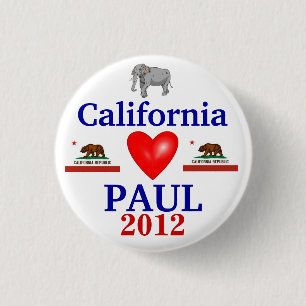 Ron Paul 2012 Californië Ronde Button 3,2 Cm