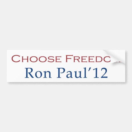 Ron Paul 2012 Choose Freedom Bumpersticker (Voorkant)