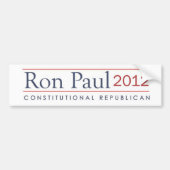 Ron Paul 2012 Constitutionele Republikein Bumpersticker (Voorkant)
