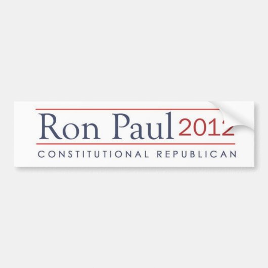 Ron Paul 2012 Constitutionele Republikein Bumpersticker (Voorkant)