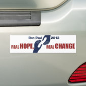 Ron Paul 2012: Echte hoop, echte verandering Bumpersticker (Op auto)