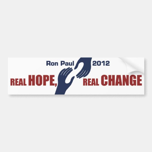 Ron Paul 2012: Echte hoop, echte verandering Bumpersticker (Voorkant)