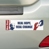Ron Paul 2012: Echte hoop, echte verandering Bumpersticker (Op auto)