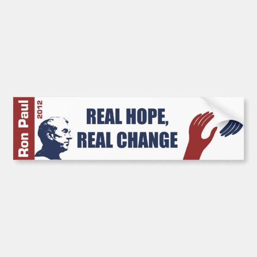 Ron Paul 2012: Echte hoop, echte verandering Bumpersticker (Voorkant)