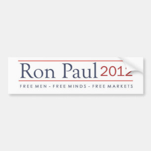 Ron Paul 2012 Free Mannen Free Minds Free Markets Bumpersticker