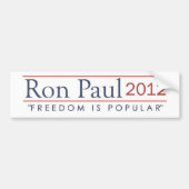 Ron Paul 2012 Freedom is populair Bumpersticker (Voorkant)