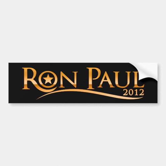 Ron Paul 2012 (Golden) Bumpersticker (Voorkant)