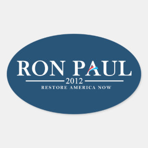 Ron Paul 2012 - Herstel Amerika nu Ovale Sticker