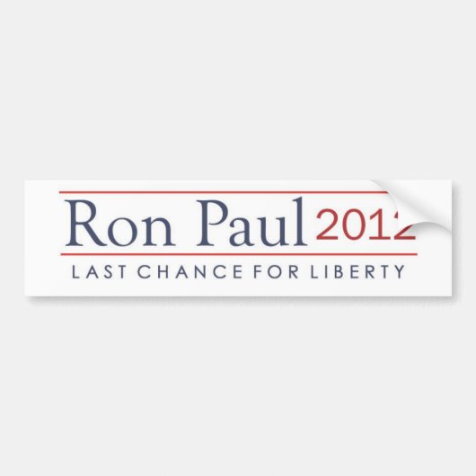 Ron Paul 2012 Last Chance for Liberty Bumpersticker (Voorkant)